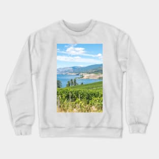 Summer View of Vineyards and Okanagan Lake Crewneck Sweatshirt